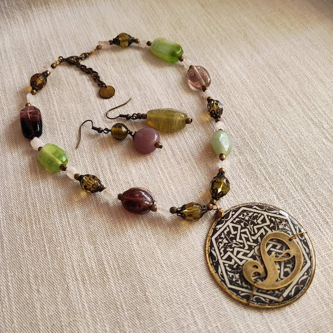 Boho Mixed Media Beaded Necklace Set
