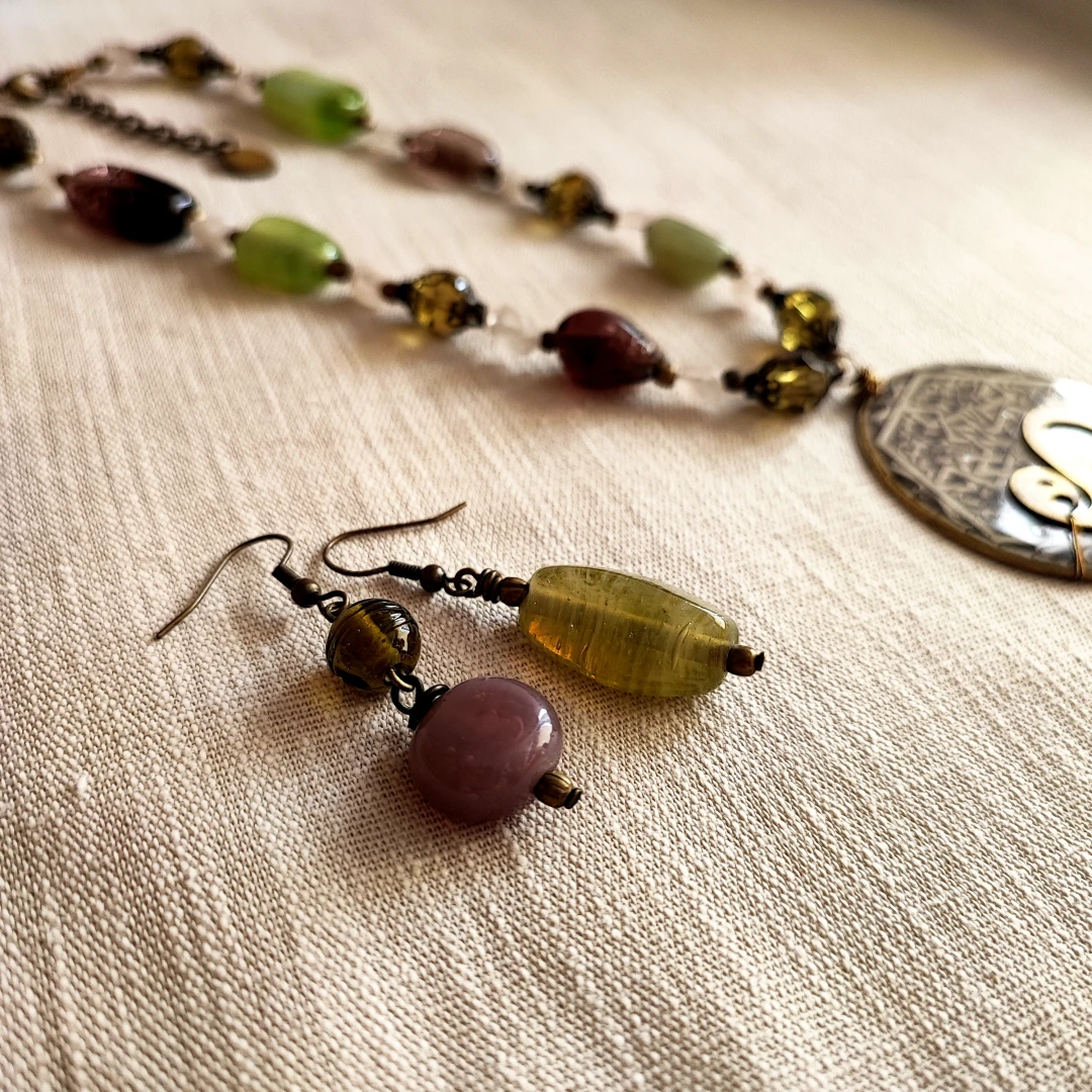 Boho Mixed Media Beaded Necklace Set - 3