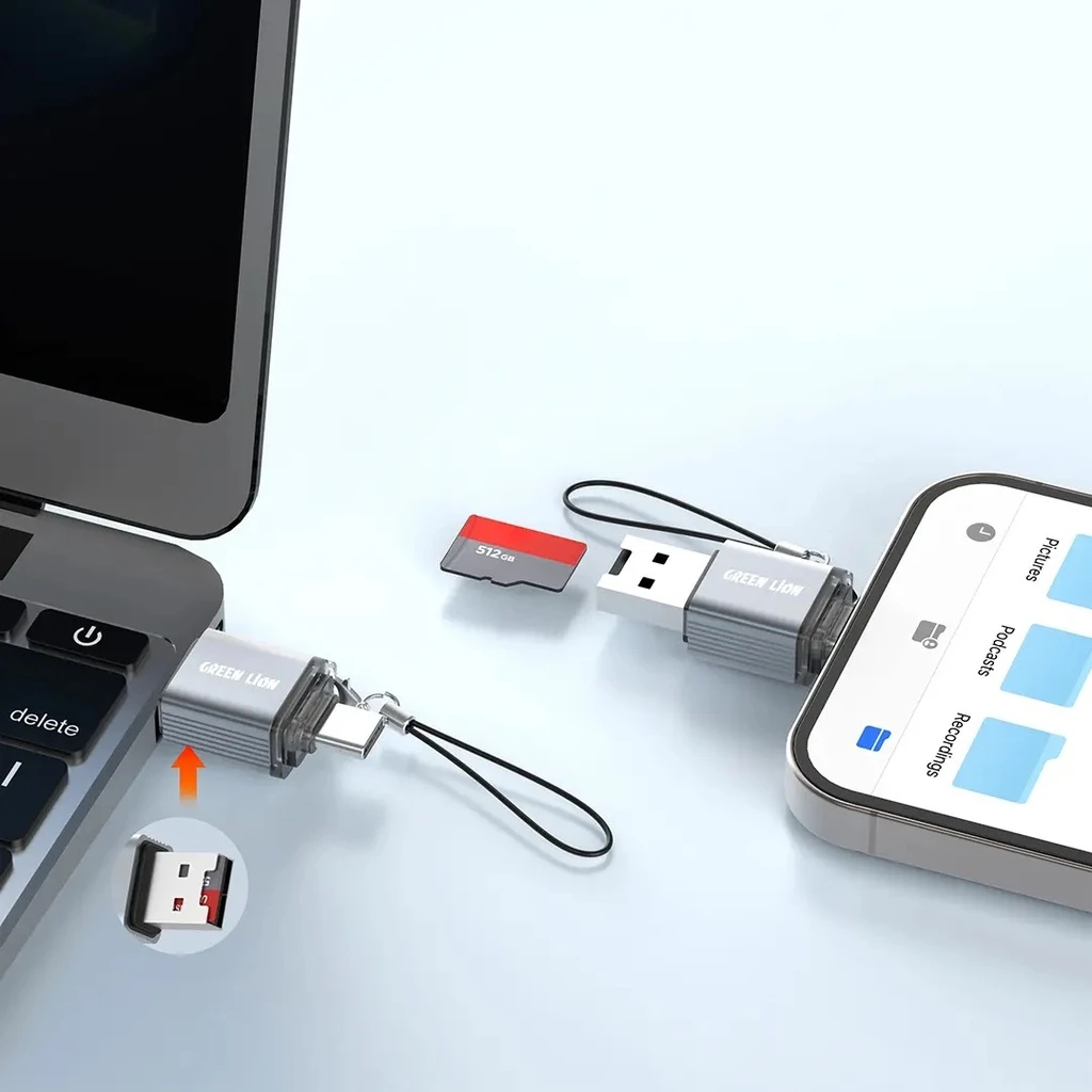 GREENLION 2 IN 1 CARD READER USB-A USB-C - 2