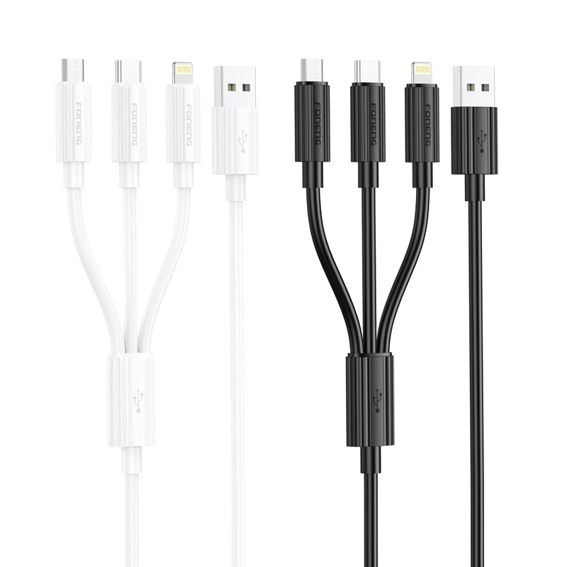 FONENG XS07 3 IN 1 FAST DATA CABLE FOR TYPE C/LIGHTNING/MICRO - 2
