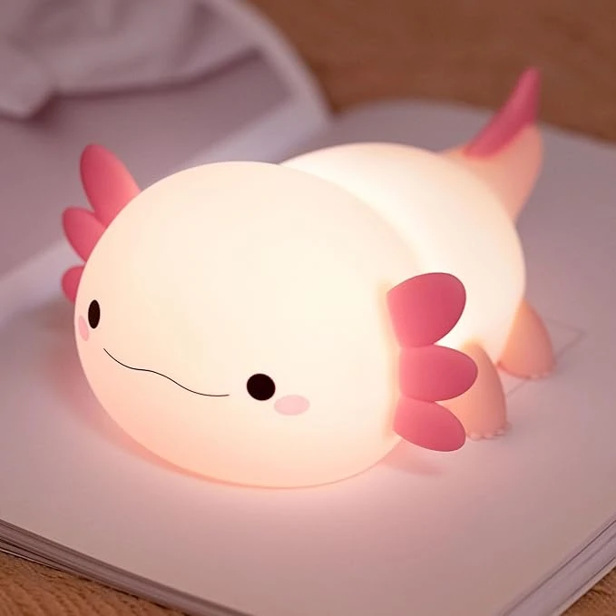 Axolotl Night Light - Pink Color, USB Rechargeable