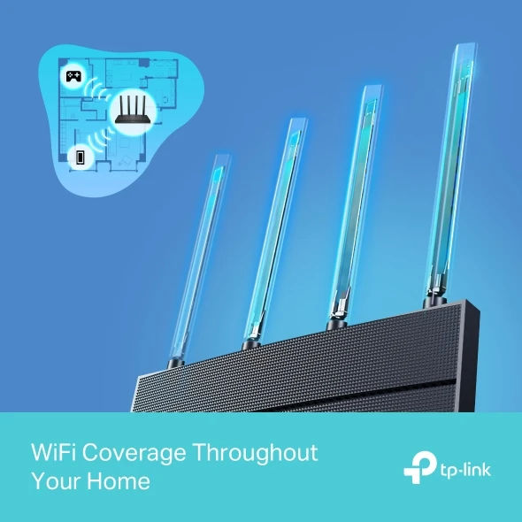 TP-Link (Archer AX12) AX1500 Next-Gen Dual Band Wifi 6 Router - 4x Antennas - Black - 4