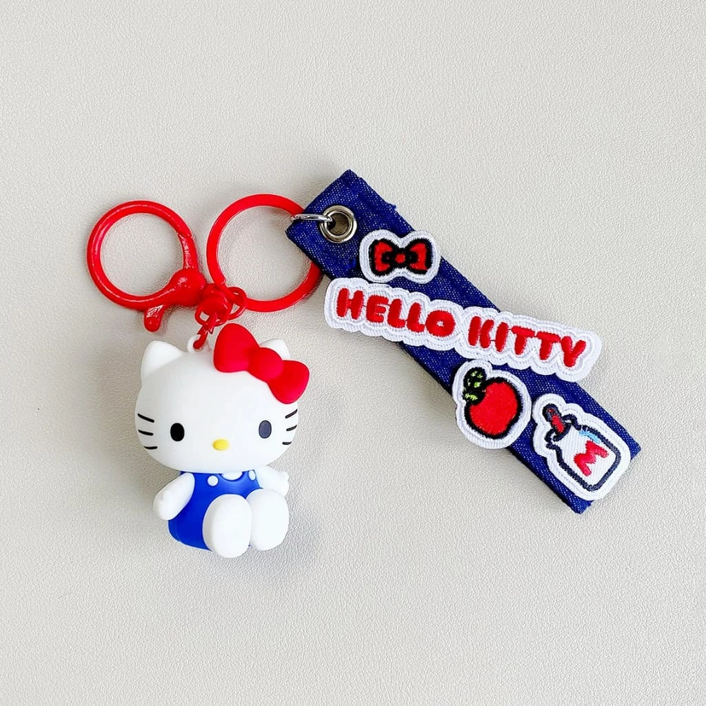 Hello Kitty Denim Keychain