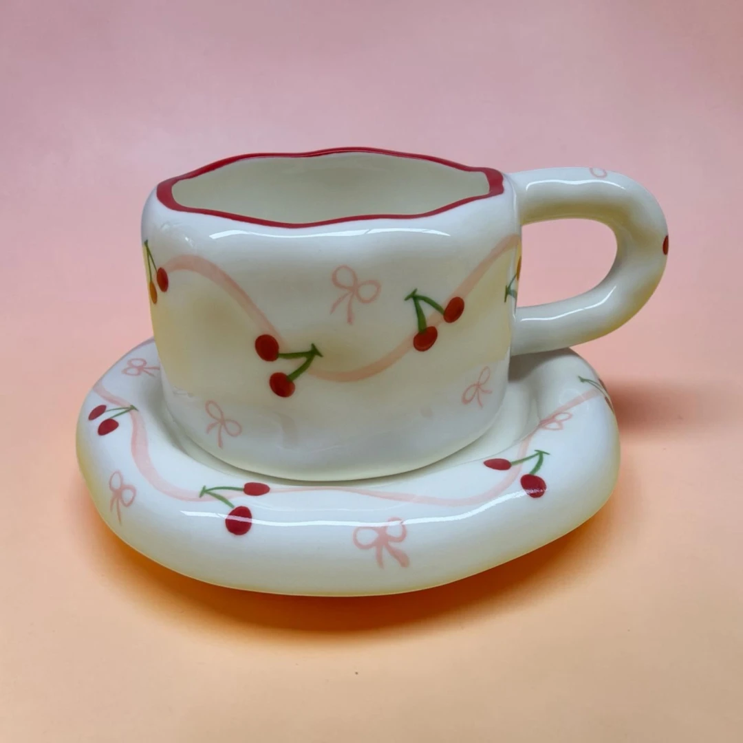 Cherry Cup With Saucer
