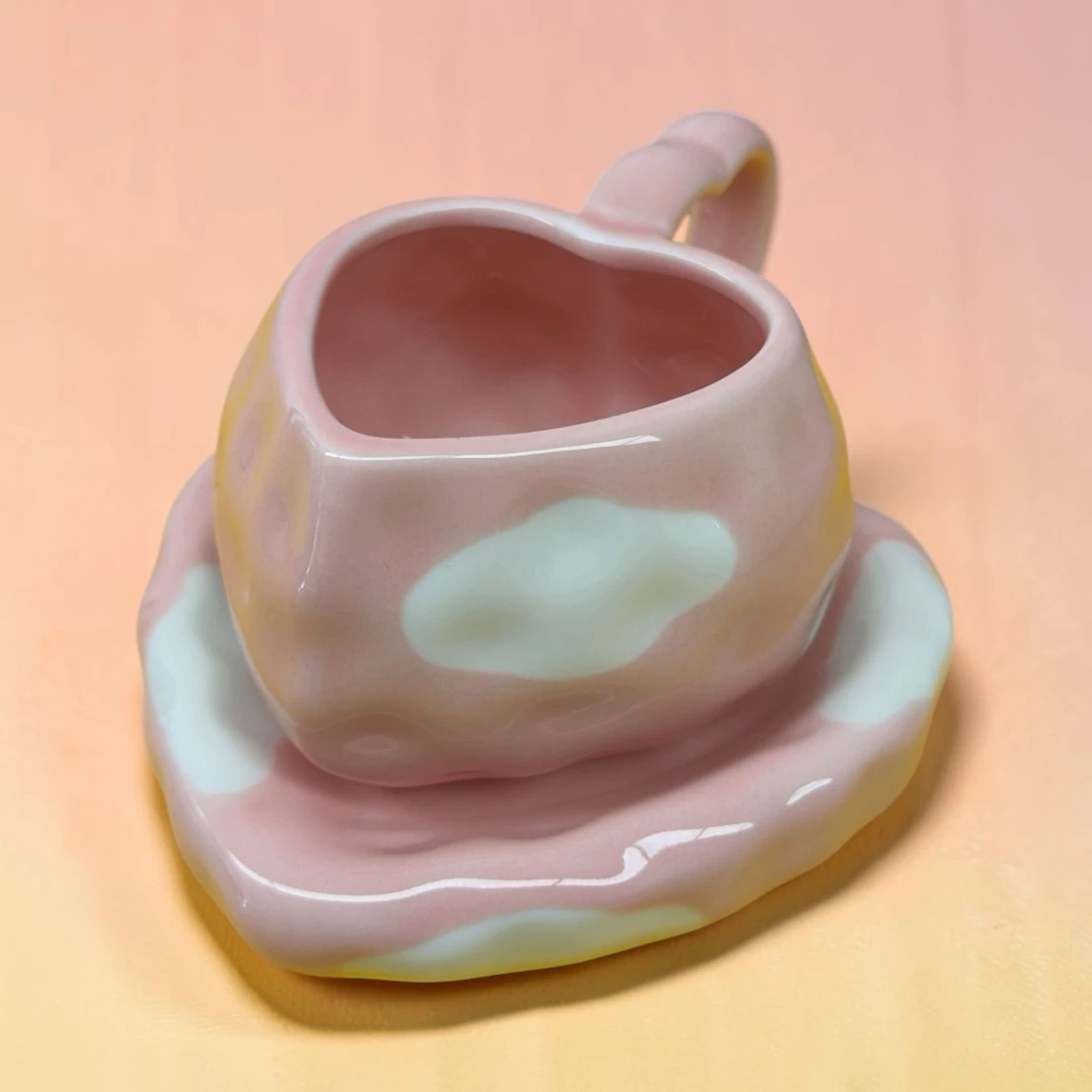 Heart Mug With Saucer