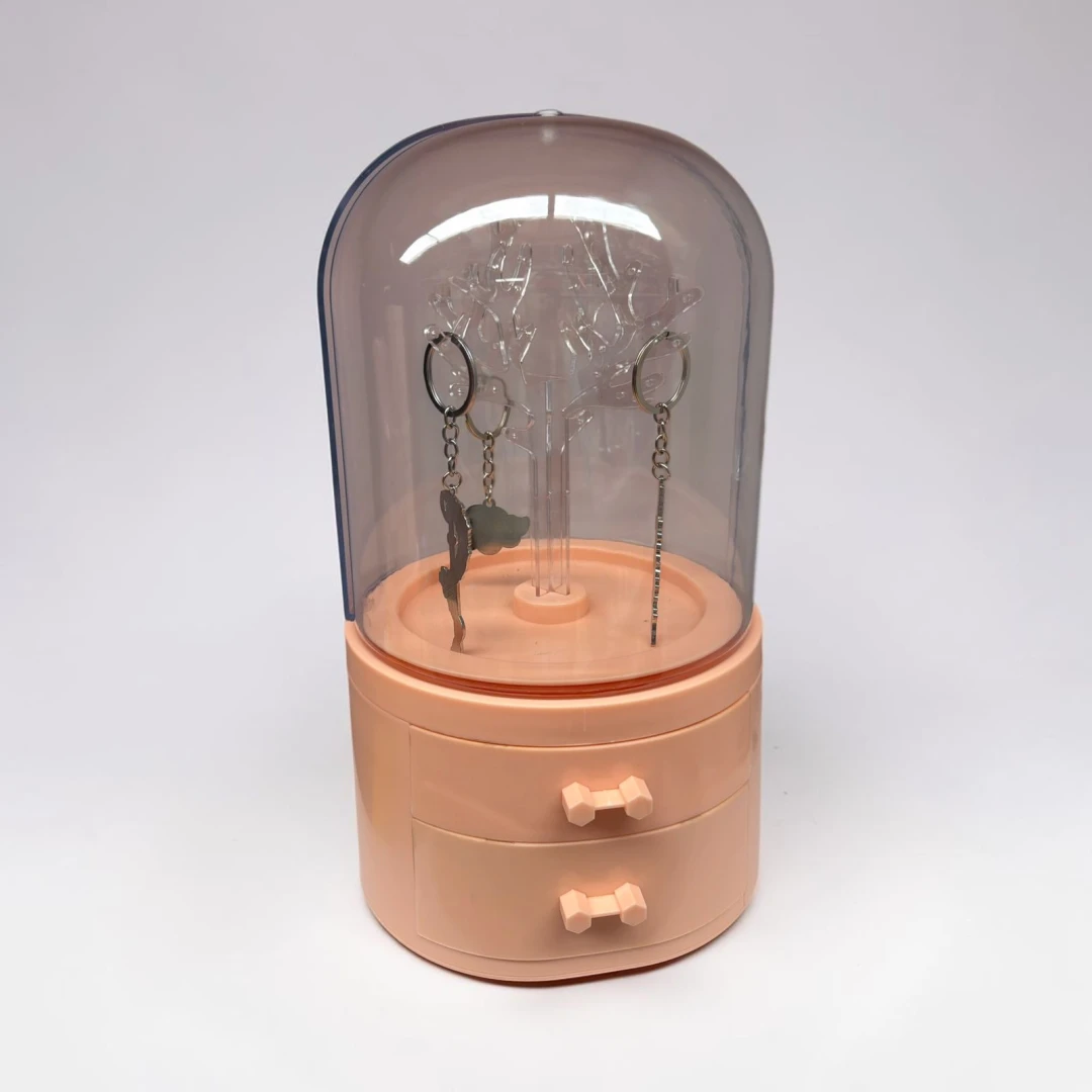 Rotating Jewelry Storage Box With Drawers