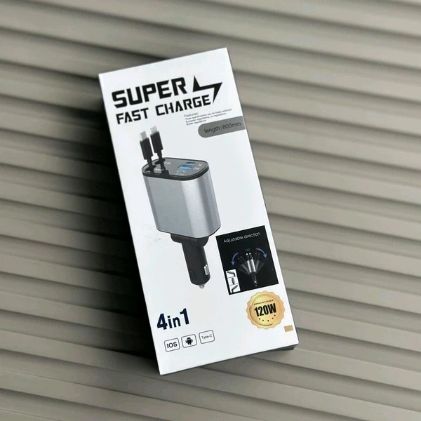 SUPER FAST CHARGE CAR CHARGER  4 IN 1 120W