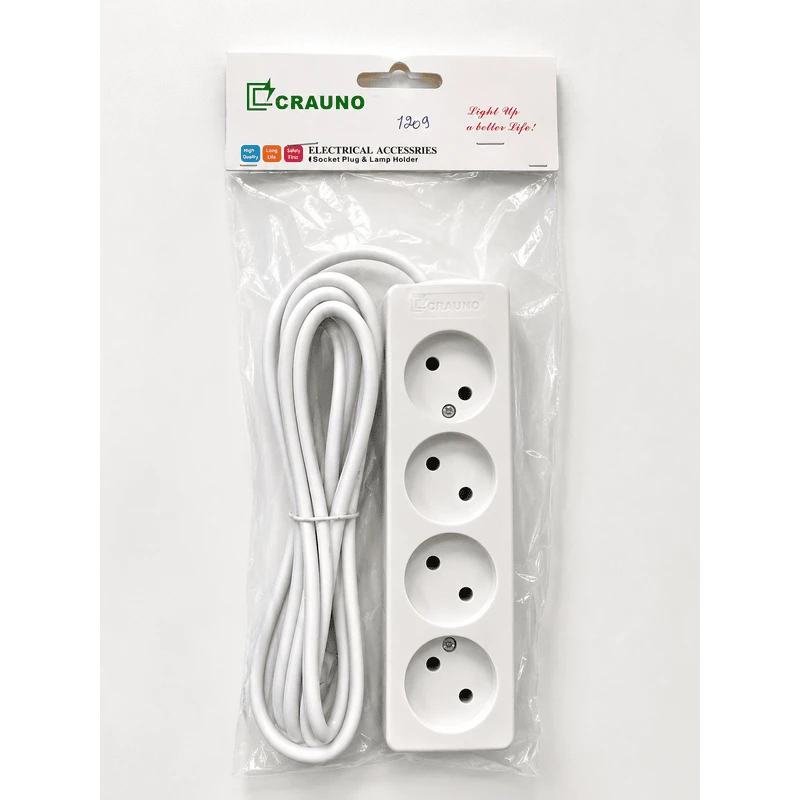 CRAUNOT CADRE PRISE 4 FICHE + CABLE 3M