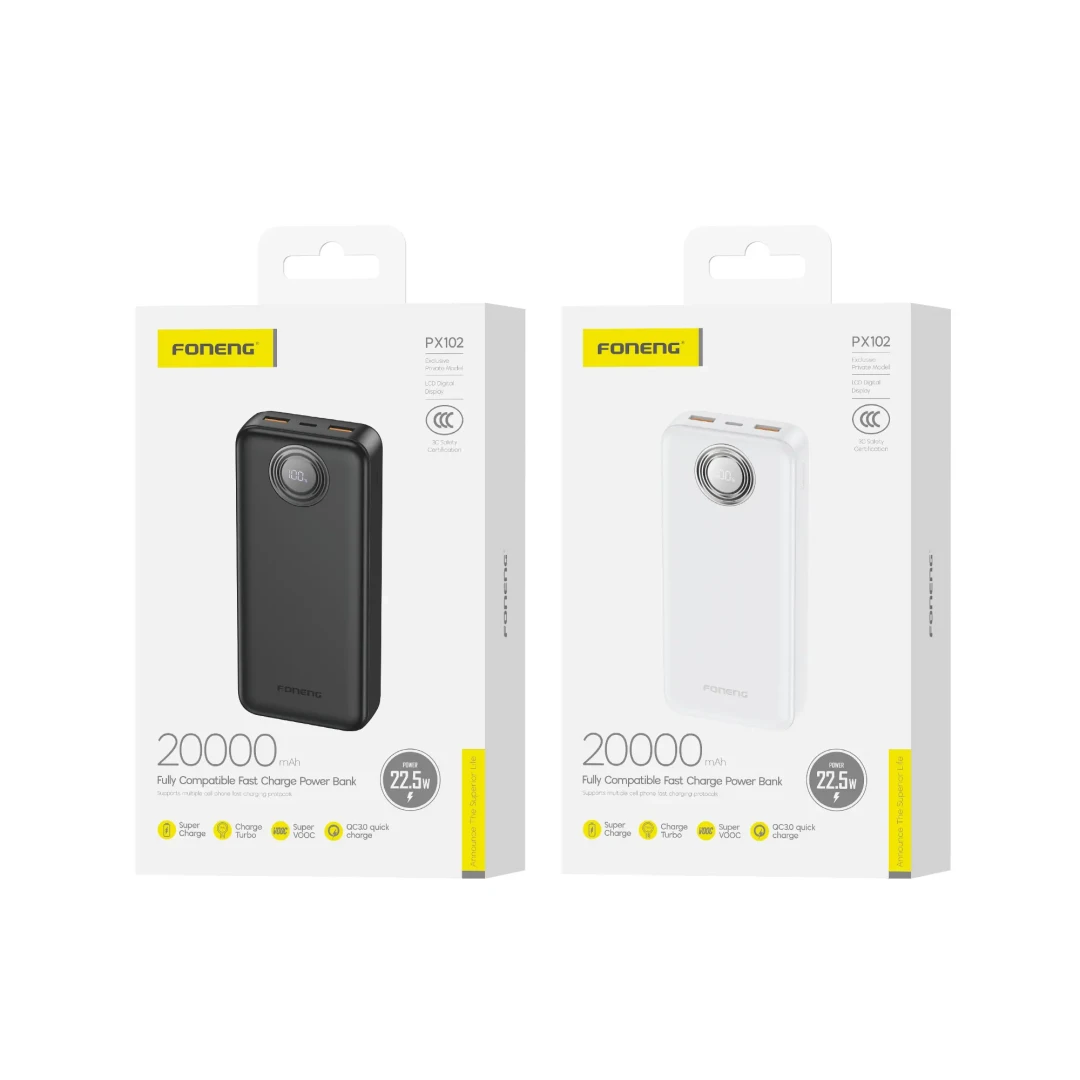 FONENG PX102  FAST CHARGE POWER BANK 20.000 BLACK