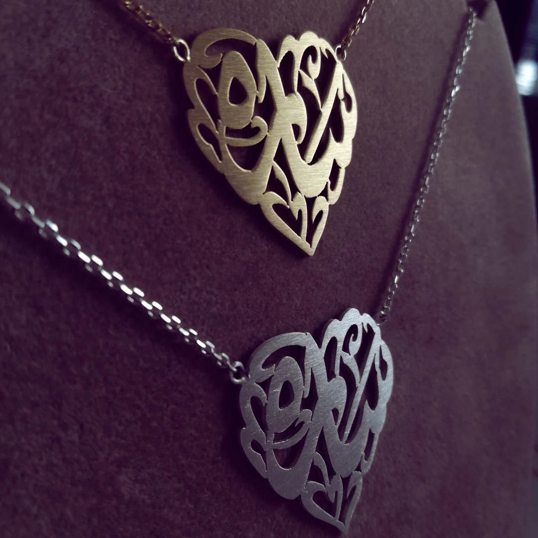 Heart-shaped Single Name Necklace | Arabic Calligraphy Name Necklace | Arabic Name Necklace - 3