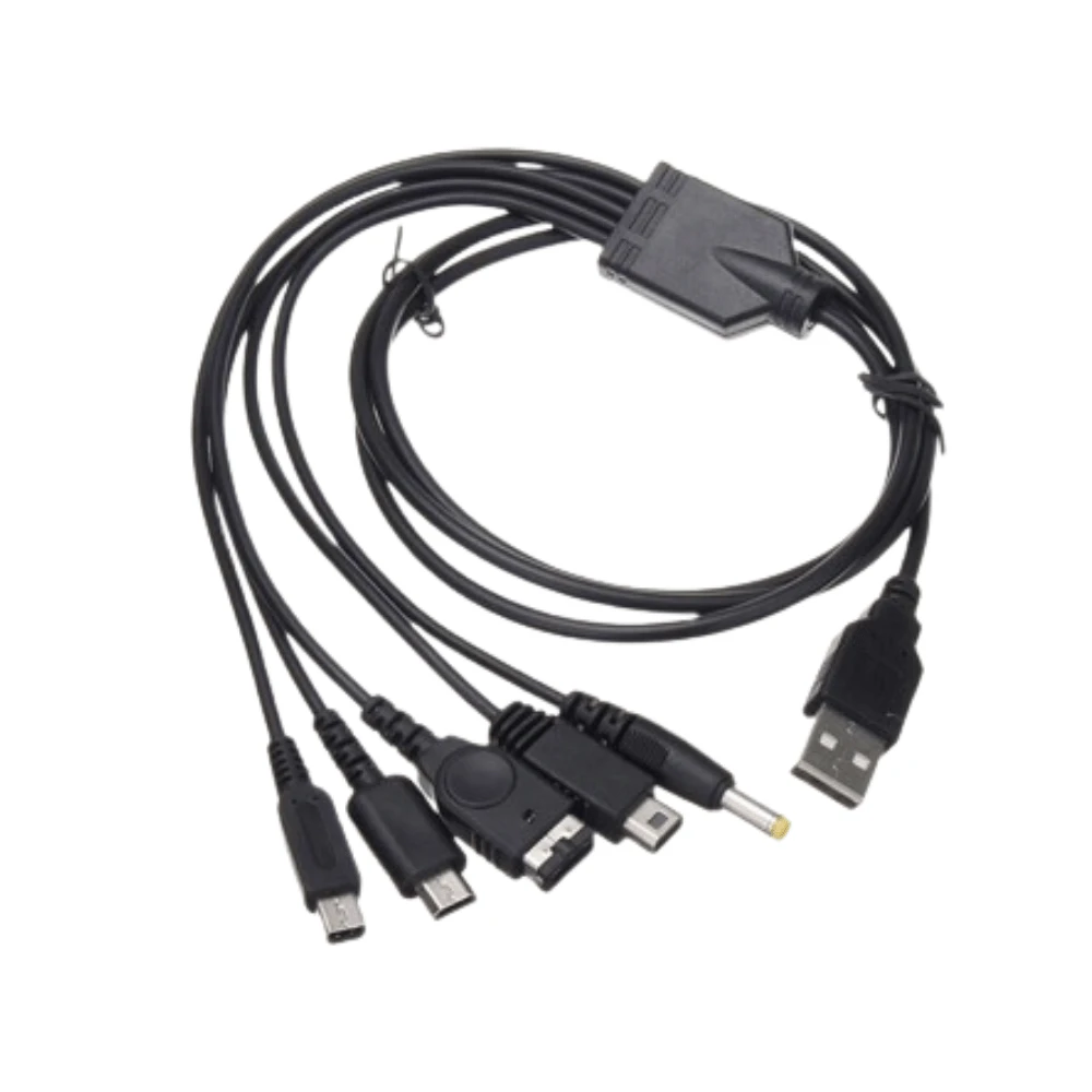 5-in-1 USB Charging Cable - Nintendo 3DS, New 3DS XL, 2DS, DSi XL, DS Lite, GBA SP & PSP 1000/2000/3000