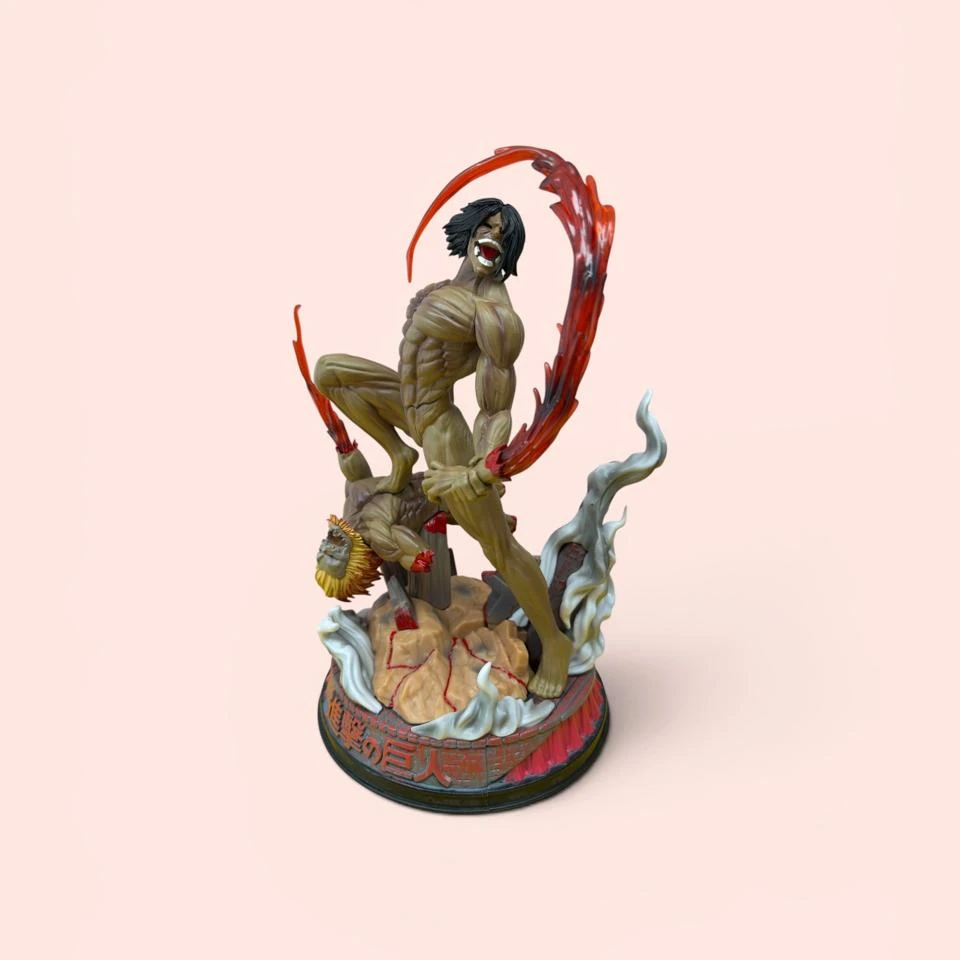 Eren Yeager Attacking Jaw Titan Figurine