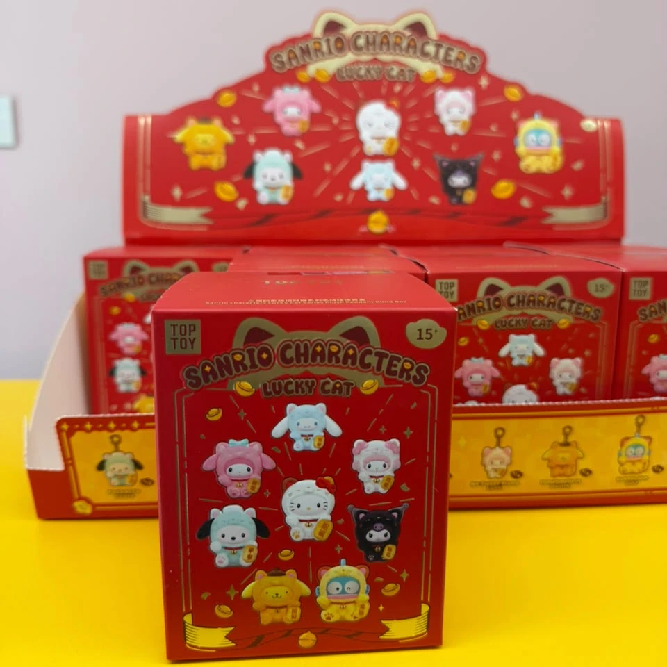 Sanrio Characters Lucky Cat Series Plush Keychain Blind Box