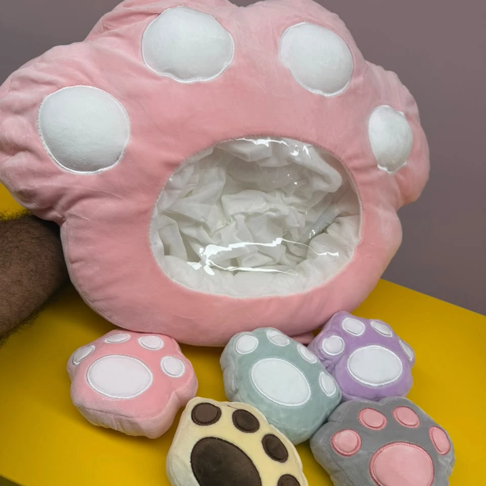 Pink Cute Paw Stuffed Bag Cushions Plushy - 2