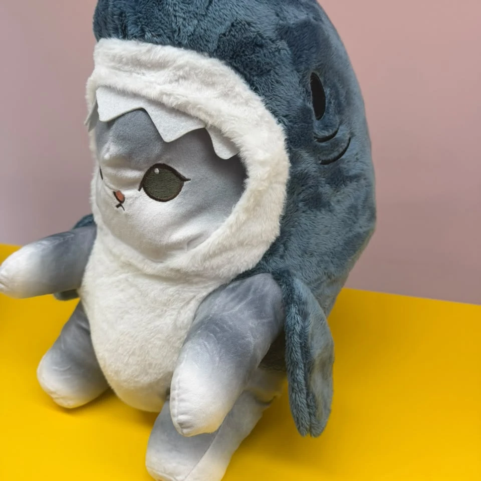 Blue Mofusand Blue Shark Cat Plushy - 40 Cm - 4