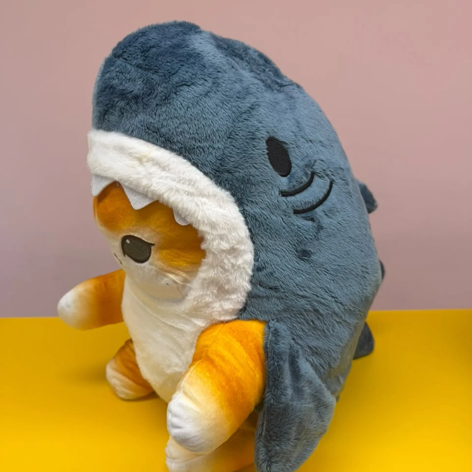 Orange Mofusand Blue Shark Cat Plushy - 40 Cm - 2