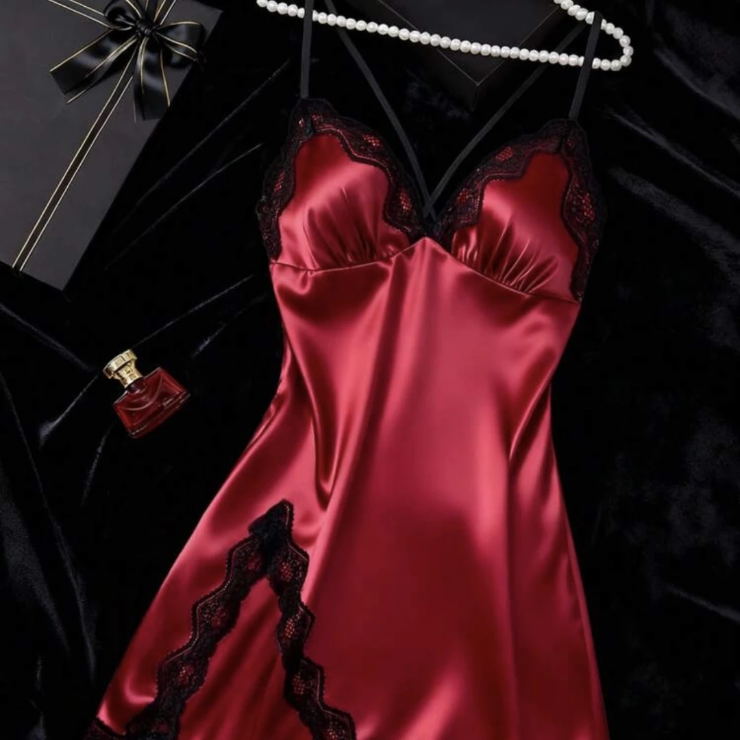 Lingerie Dress Red Satin