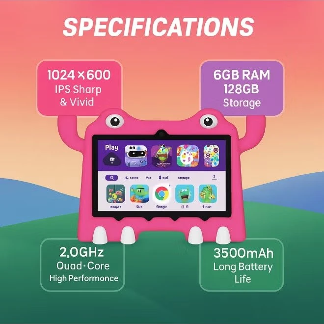 OTEETO TAB73  PRO FOR KIDS 7" BLACK + PINK - 5