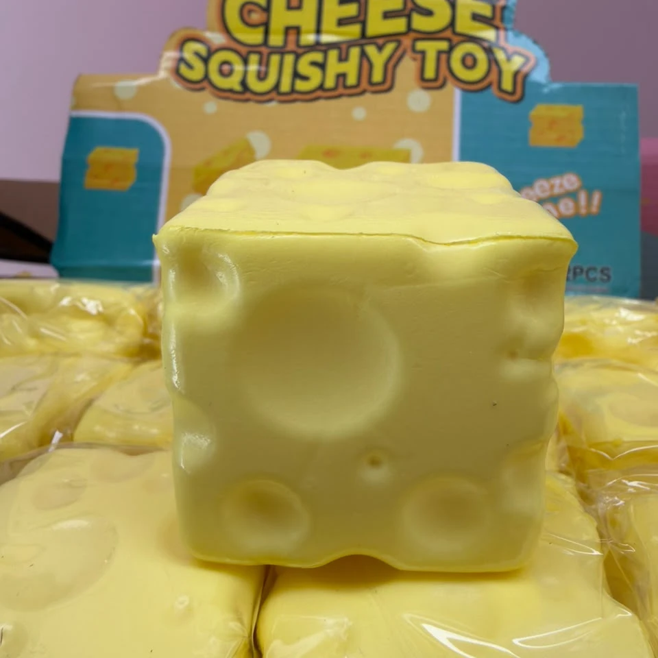 Medium Size Cheese Cube Slow Rise Squishy