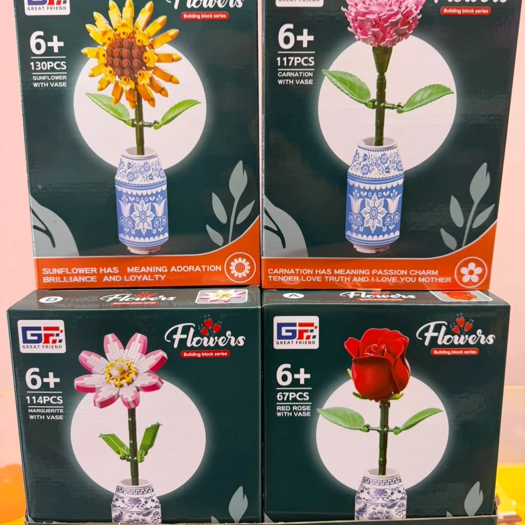 Great Friend Flower With Vase Building Block