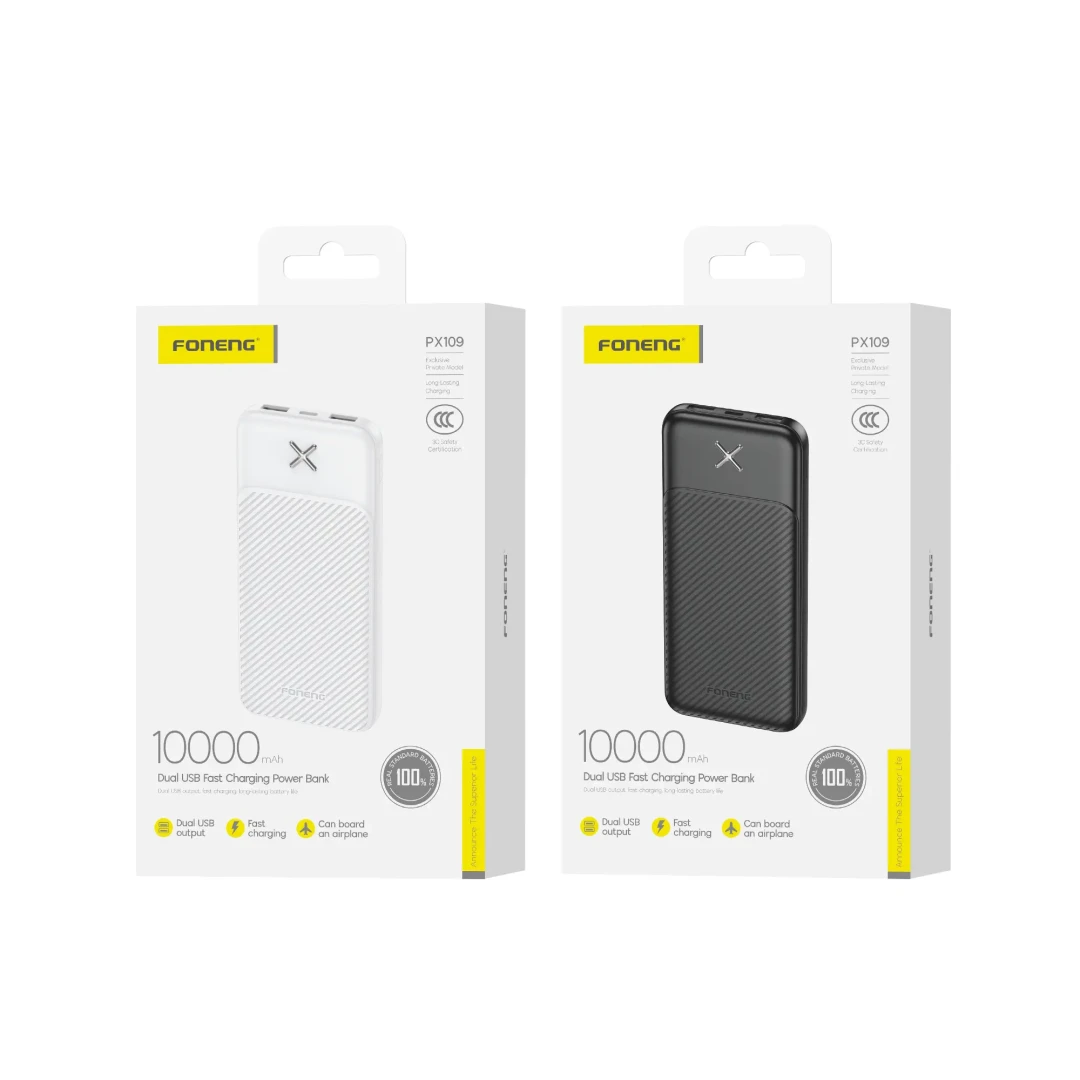 FONENG PX109  FAST CHARGE POWER BANK 10.000 BLACK