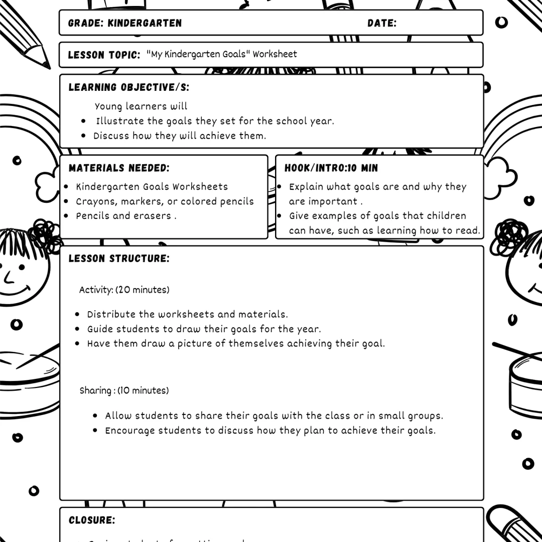 1St Day Of School Activities And Worksheets- Kindergarten - 4