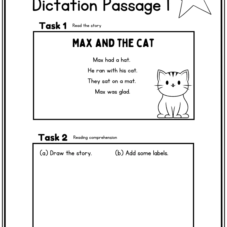 Dictation Passages- Phonics Practice - 2