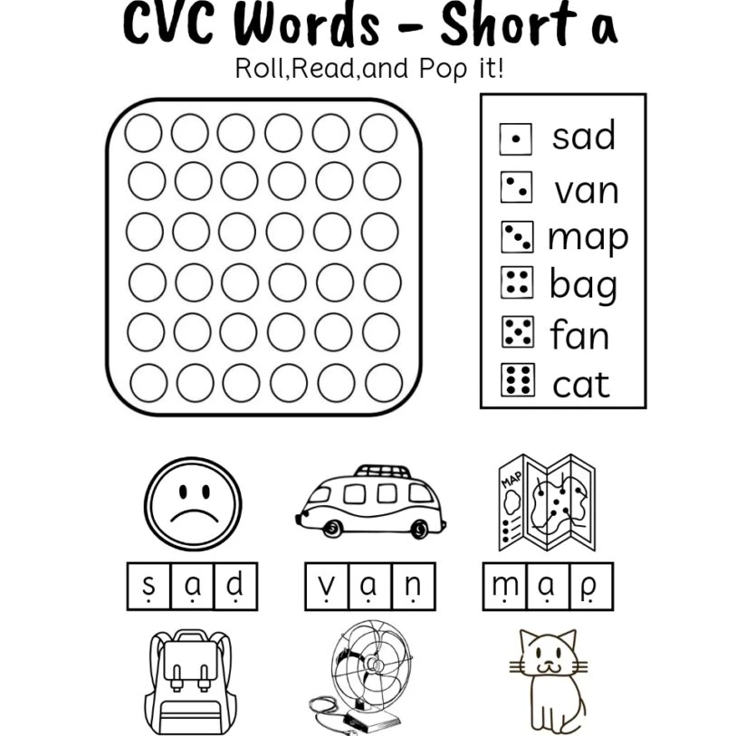 CVC Words- Short Vowels Activity Sheets - 2