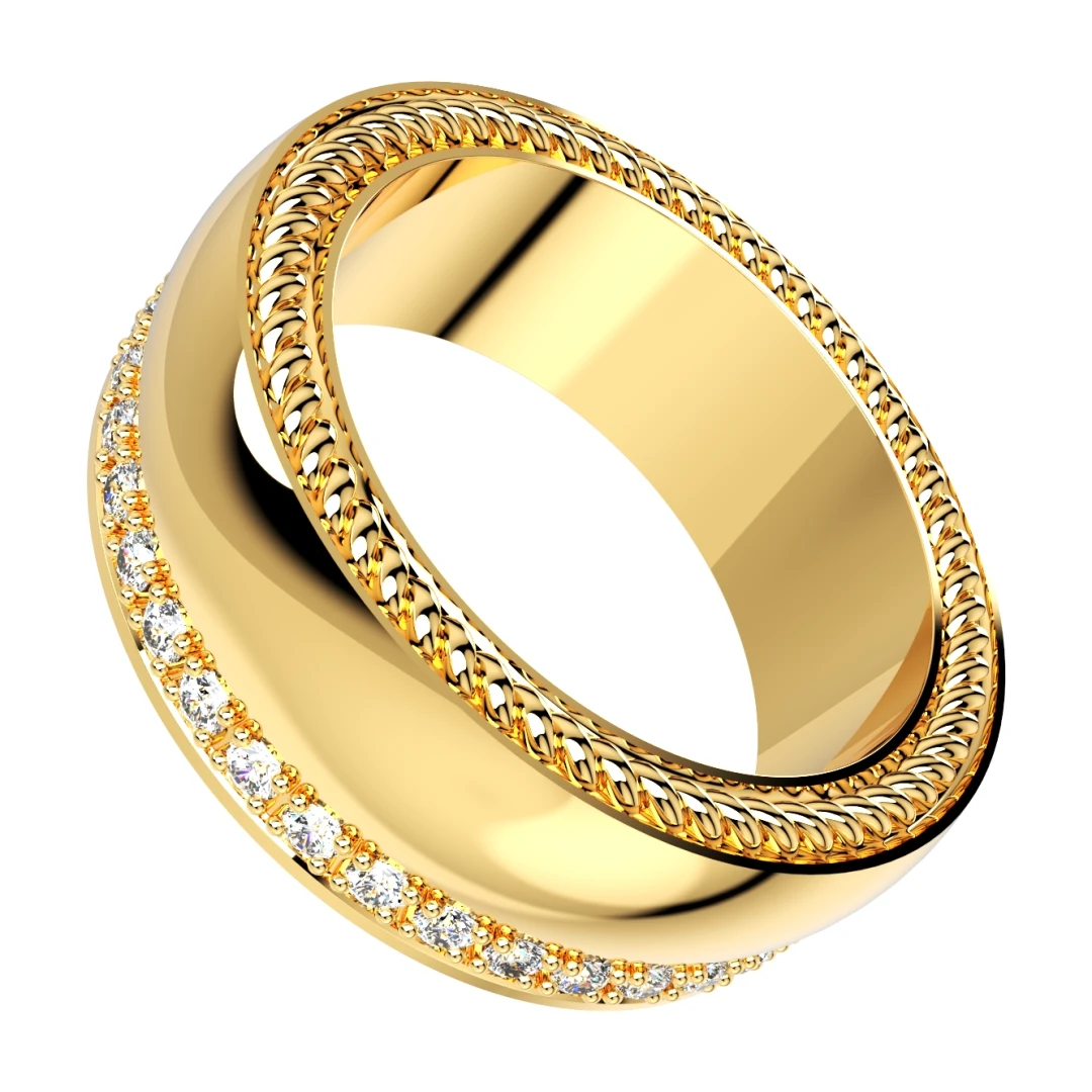 Wedding Ring Set Women Men Ring CAD Design-PSJM001V2 - 3