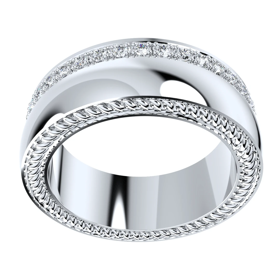 Wedding Ring Set Women Men Ring CAD Design-PSJM001V2 - 5