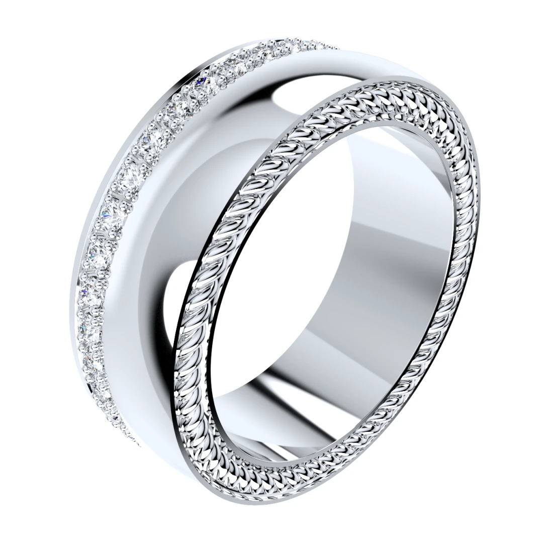 Wedding Ring Set Women Men Ring CAD Design-PSJM001V2 - 4