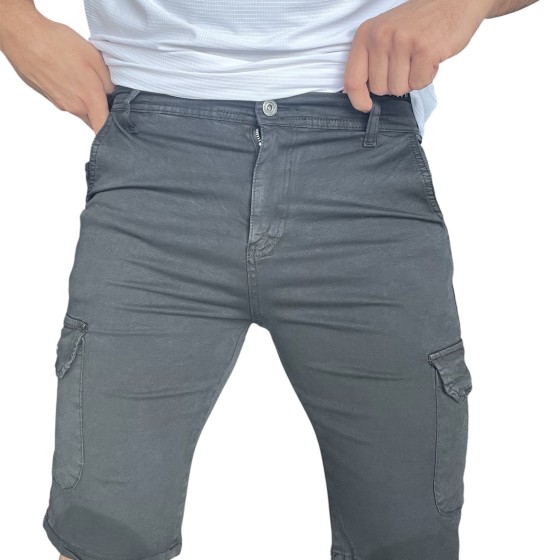 Black Cargo Short With Blet A25