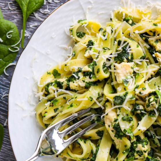 Spinach Chicken Fettuccine