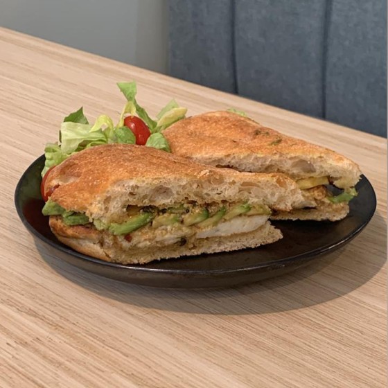 Avocado halloumi ciabatta