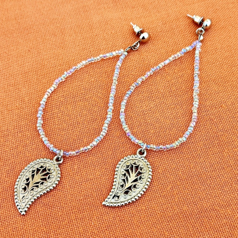 Long Boho Beaded Earrings