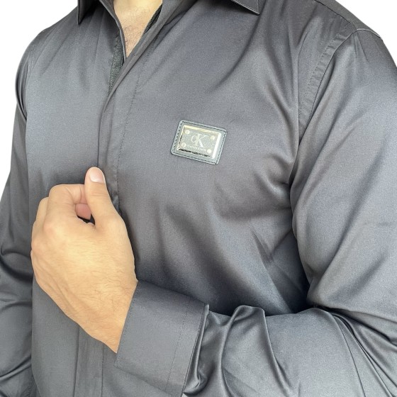Black Shirt Calvin Klein With Zipper C12 - 1