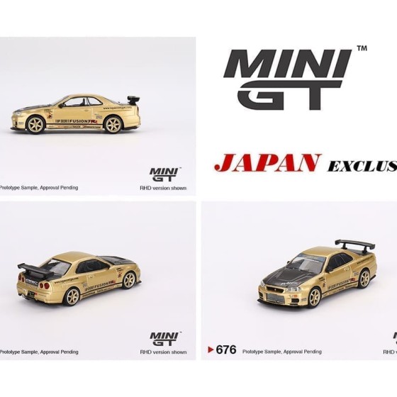 Mini Gt Nissan Skyline R34 Top Secret Gold - 2