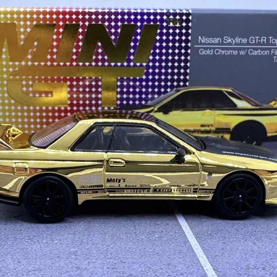 Mini Gt Nissan Skyline Gtr Top Secret Gold Chrome Tas 2024 - 1