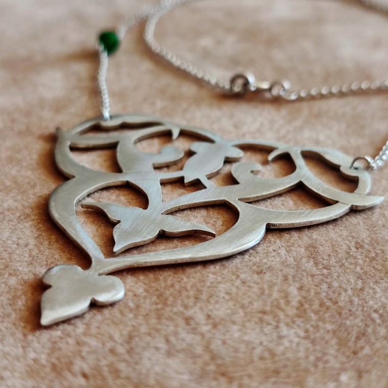 Traditional Arabesque 925 Silver Necklace - 2