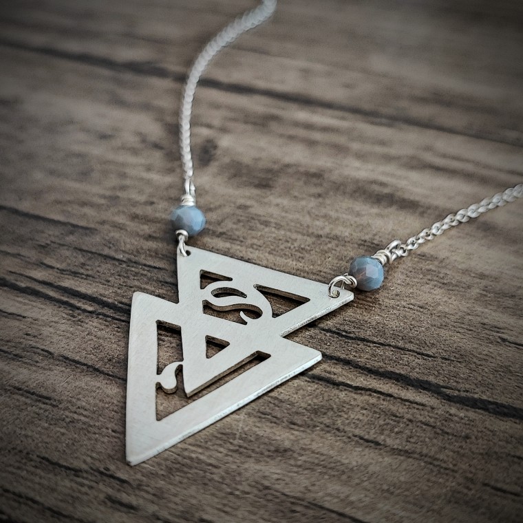 Double Earth Mother Child 925 Silver Necklace - 2