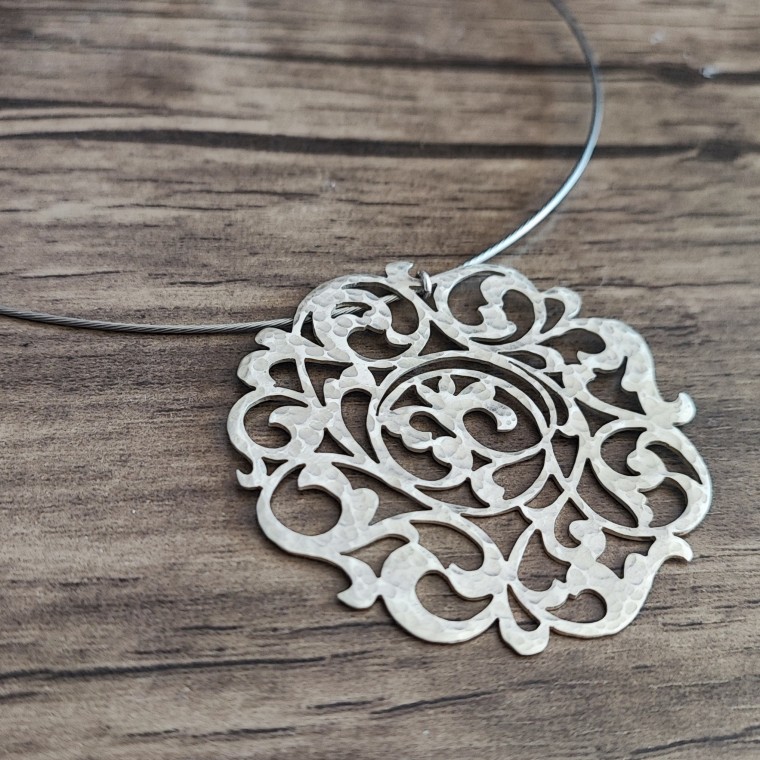 Intricately Ornate Large 925 Silver Pendant - 1