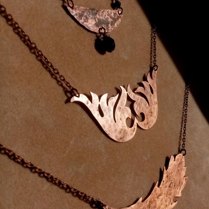 Botanical Rustic Copper Necklace - 1