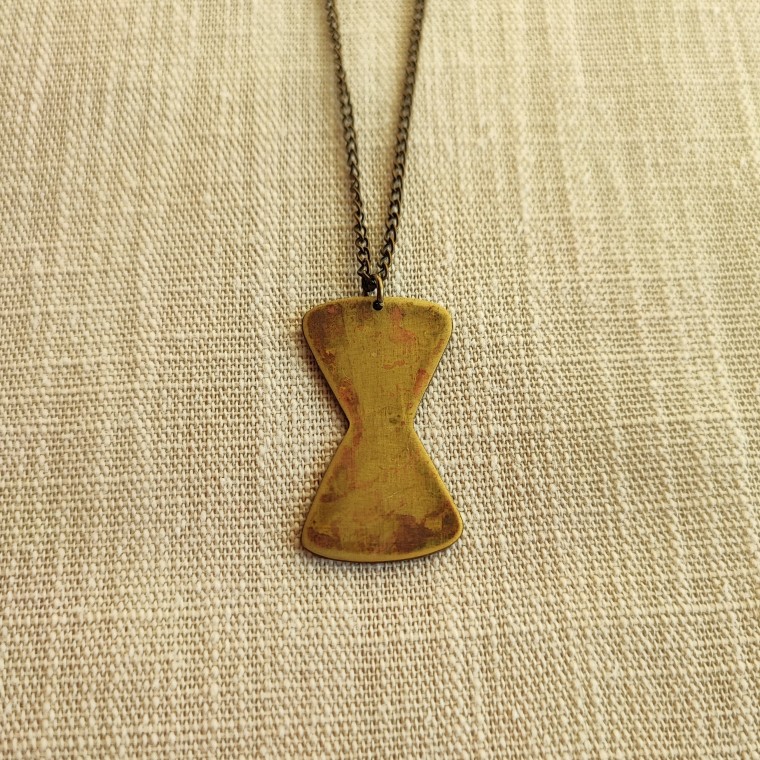Rustic Adinkra Brass Pendant - 1
